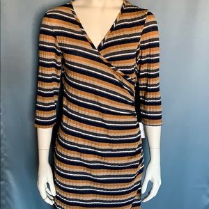NWT striped V-neck dress.